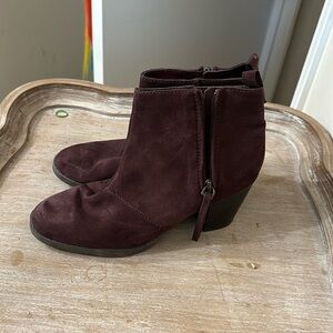 Booties old navy  Boots Womens Burgundy Red Wine Maroon Booties Block Heels
